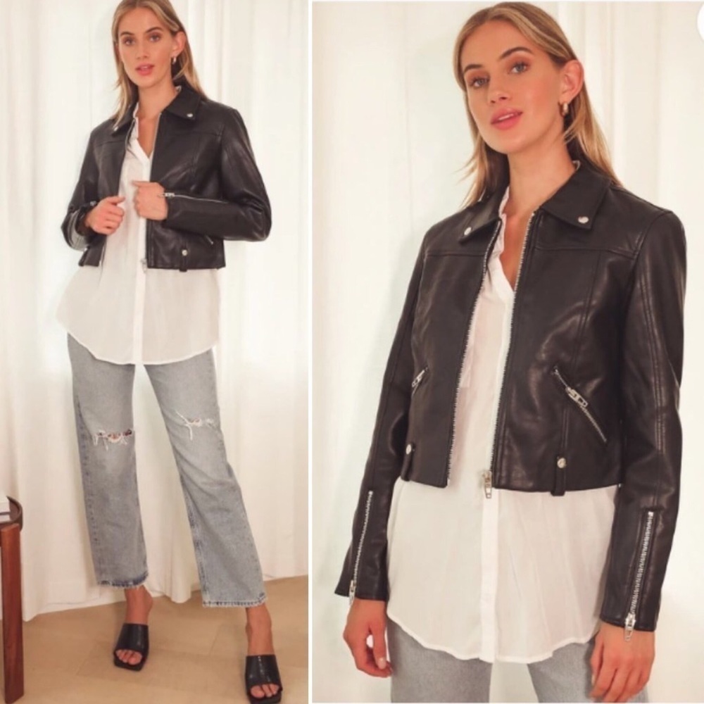 BLANKNYC Over the Moon Black Vegan Moto Jacket